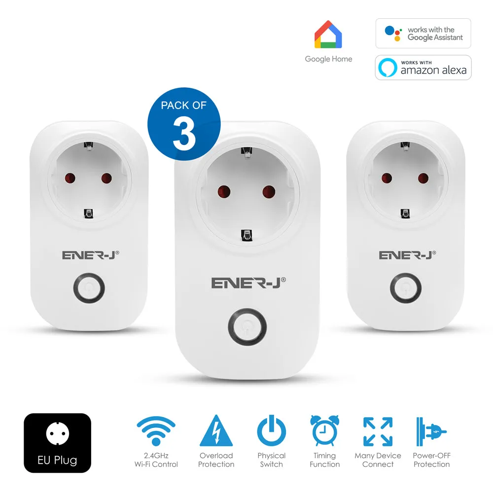 1600W Max Load WiFi Smart EU Plug with Energy Monitor, Smart Socket Works with Amazon Alexa & Google Home, With Energy Monitoring, APP & Voice Control