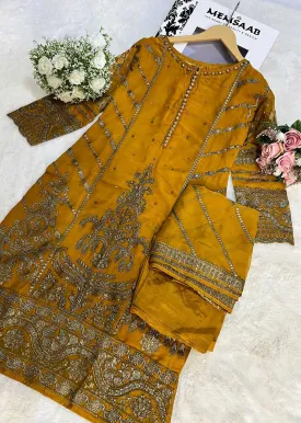 ALMS-55- Orange Readymade Chiffon Suit