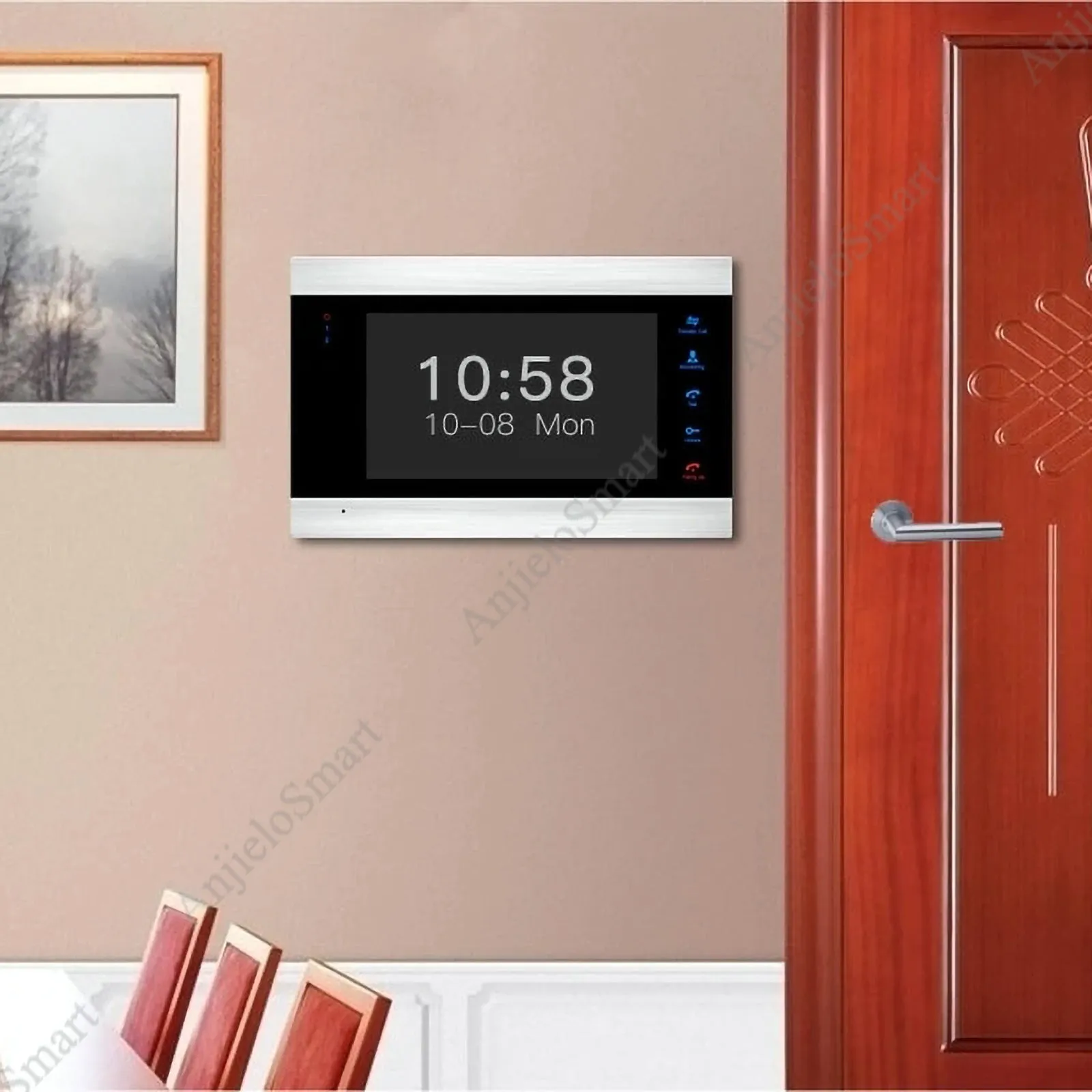 AnjieloSmart inch Indoor Monitor Single Unit Intercom System Mulit-language Wall Mounting Monitor