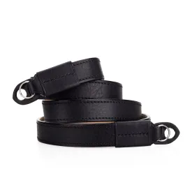 Arte di Mano Comodo Neck Strap, Wide, Reinforced, XL, 120cm - Minerva Black with Black Stitching