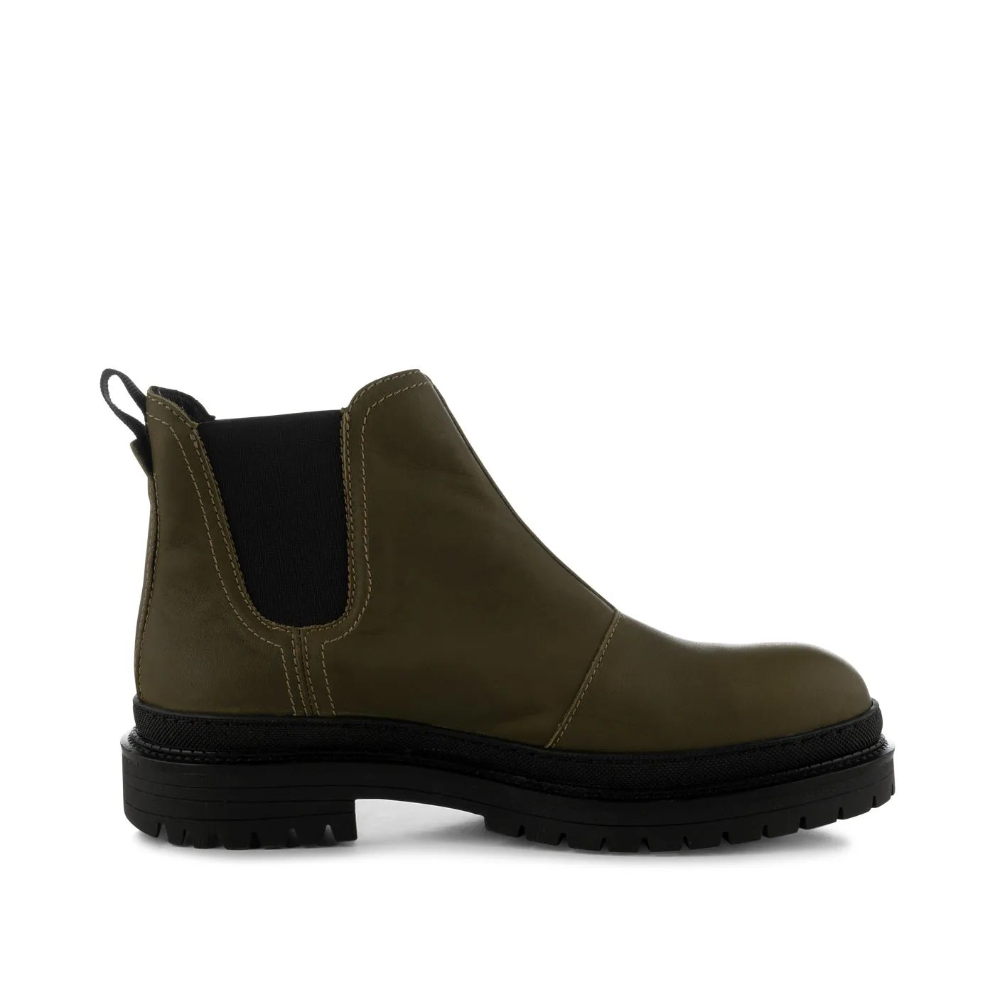 Arvid chelsea boot leather - MOSS GREEN