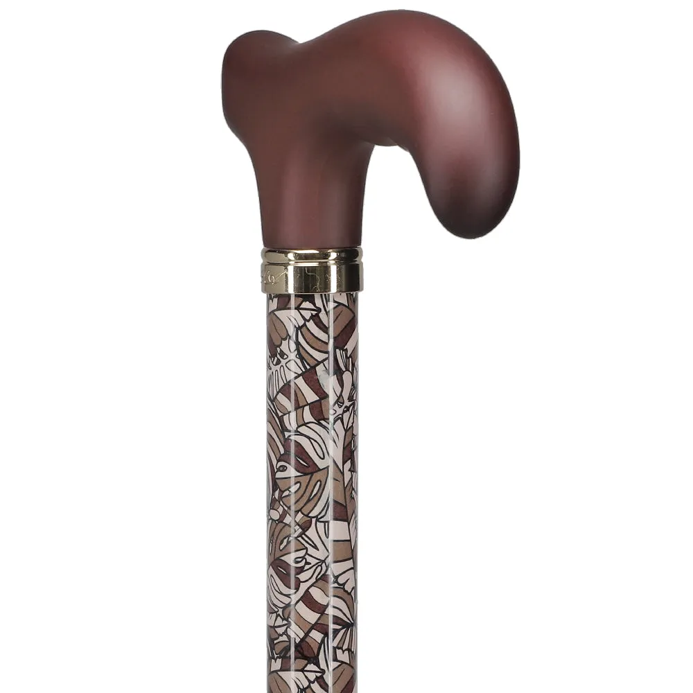 Bahama Leaf Adjustable Derby Cane - w/ SafeTbase