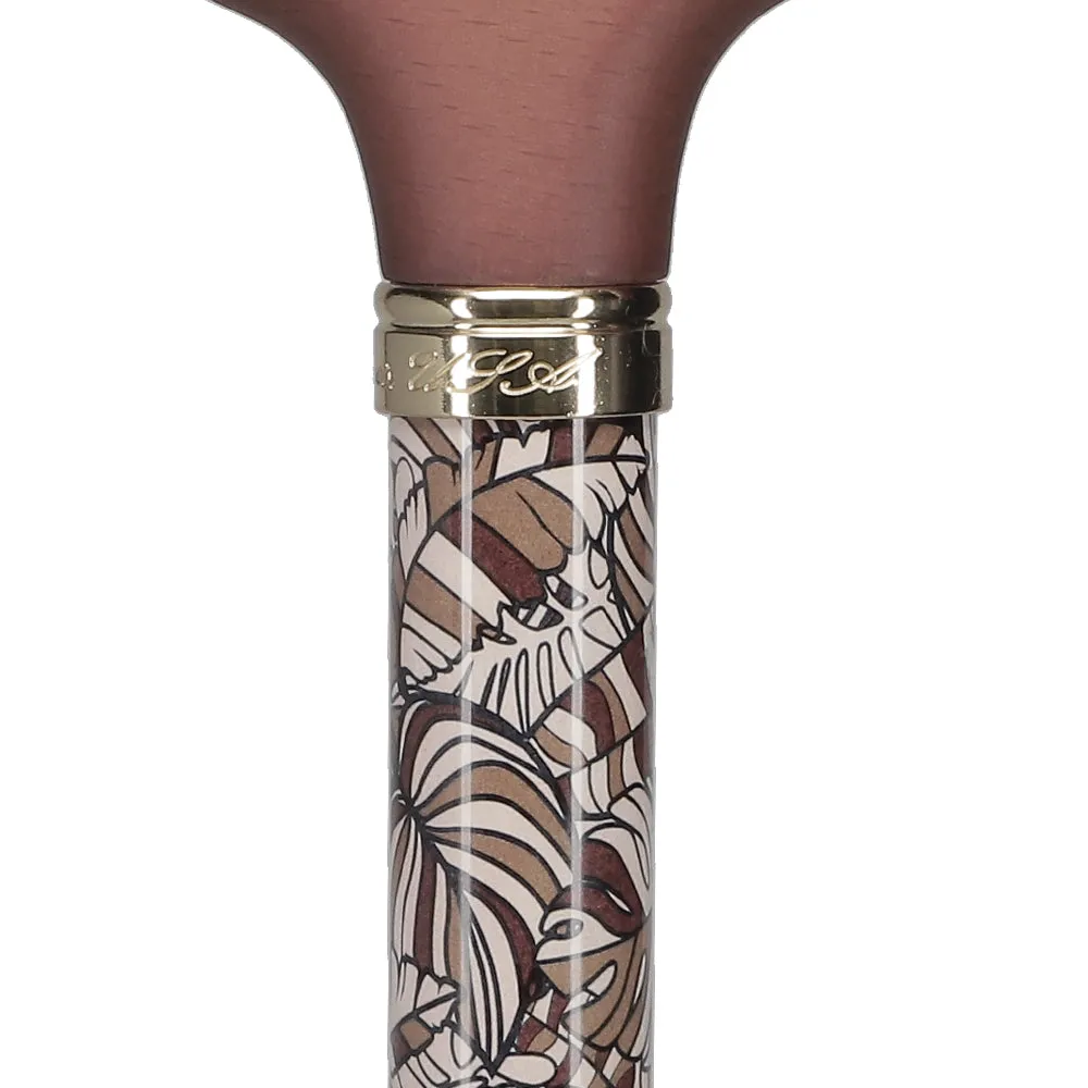 Bahama Leaf Adjustable Derby Cane - w/ SafeTbase