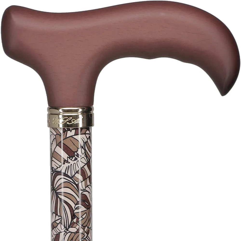 Bahama Leaf Adjustable Derby Cane - w/ SafeTbase