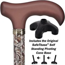 Bahama Leaf Adjustable Derby Cane - w/ SafeTbase