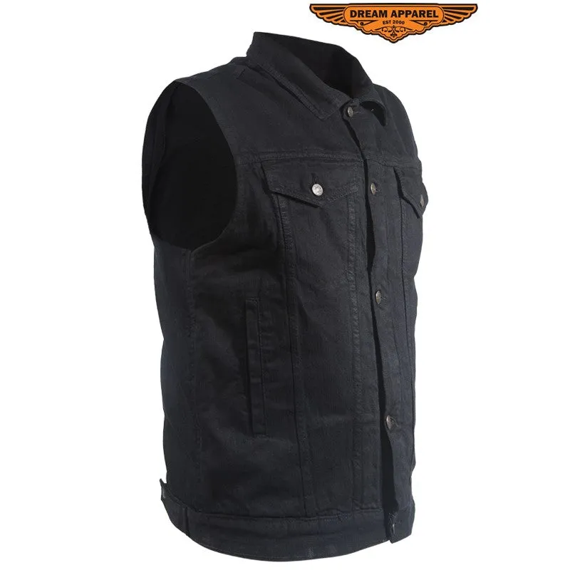 Black Denim Gun Pocket Vest