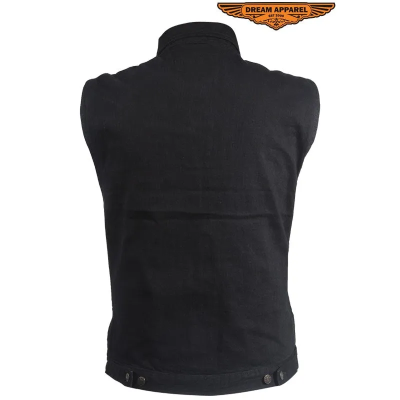 Black Denim Gun Pocket Vest