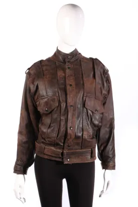 Brown leather flying jacket size M