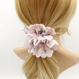 chiffon flower plant print scrunchies floral petal scrunchie women hair accessory