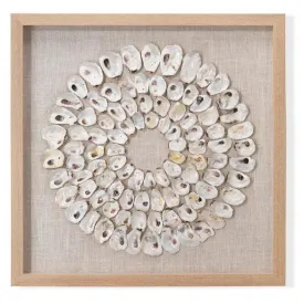 Coastal Style White Abalone Shells Maldives Framed Wall Art