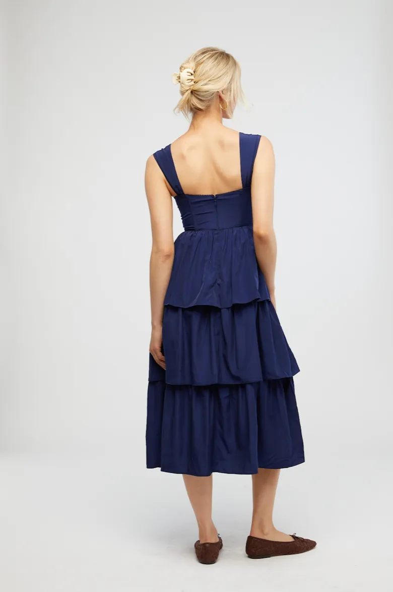 Corset Maxi Dress Navy