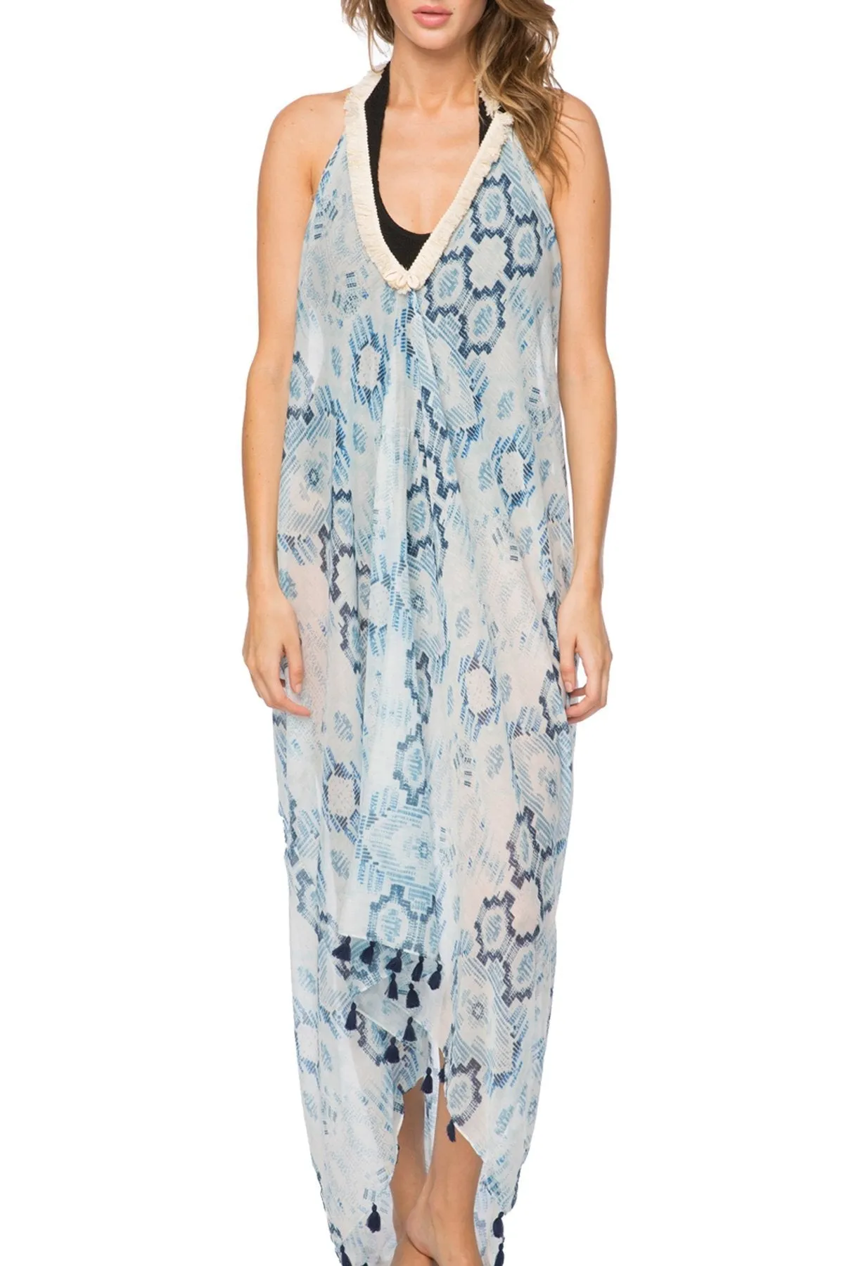 Cosmic Drama Fringe Halter Dress