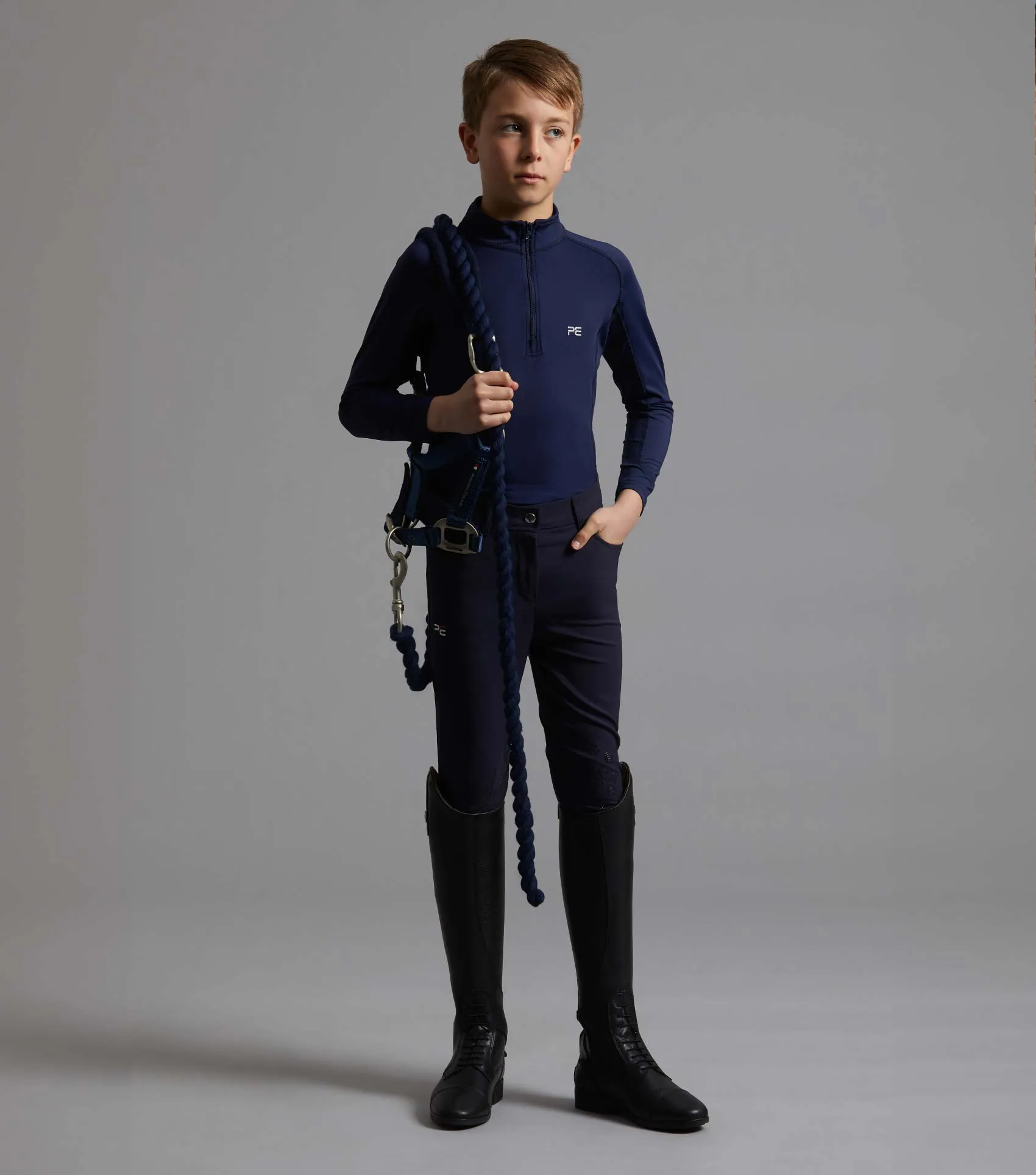 Derby Boys Riding Breeches Navy