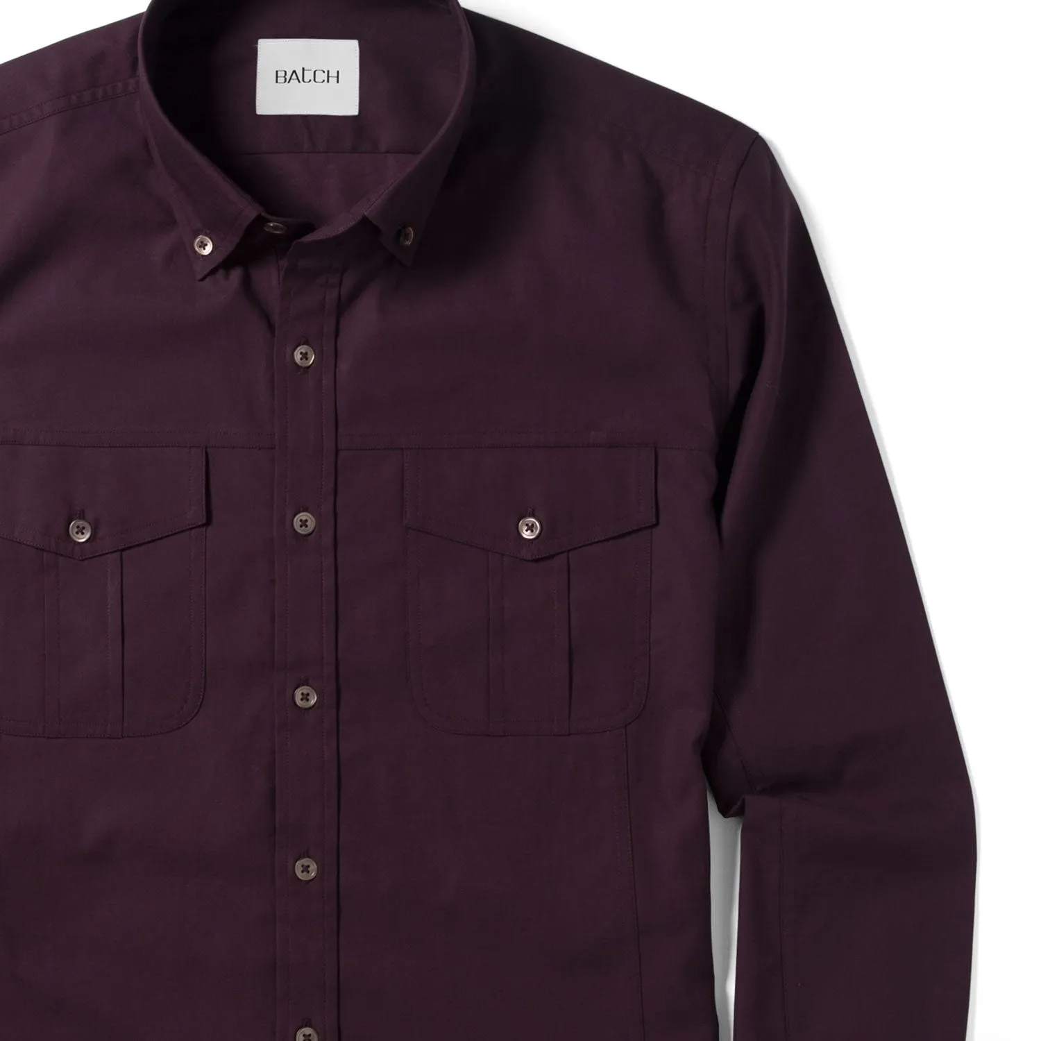 Editor Shirt – Dark Burgundy Stretch Poplin