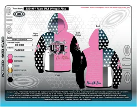 Elite Mens Hoodie - ESD 951 Team USA Pink