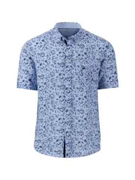 FYNCH HATTON® Premium Printed Linen S/S Shirt/Summer Breeze - SS24 SALE