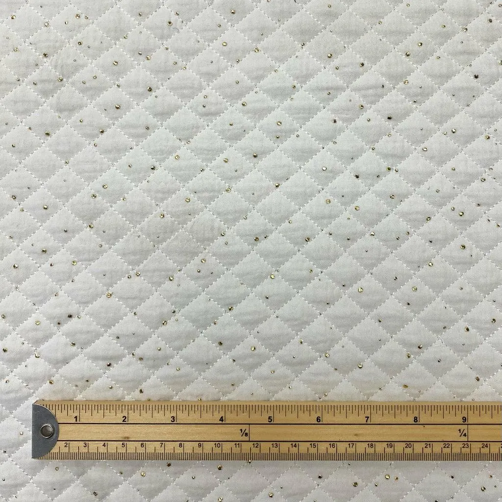 Gold Speckled Quilted Double Gauze Fabric