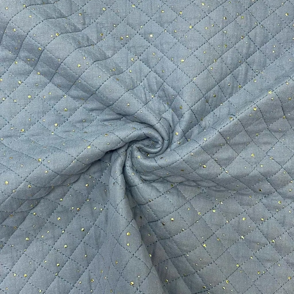 Gold Speckled Quilted Double Gauze Fabric