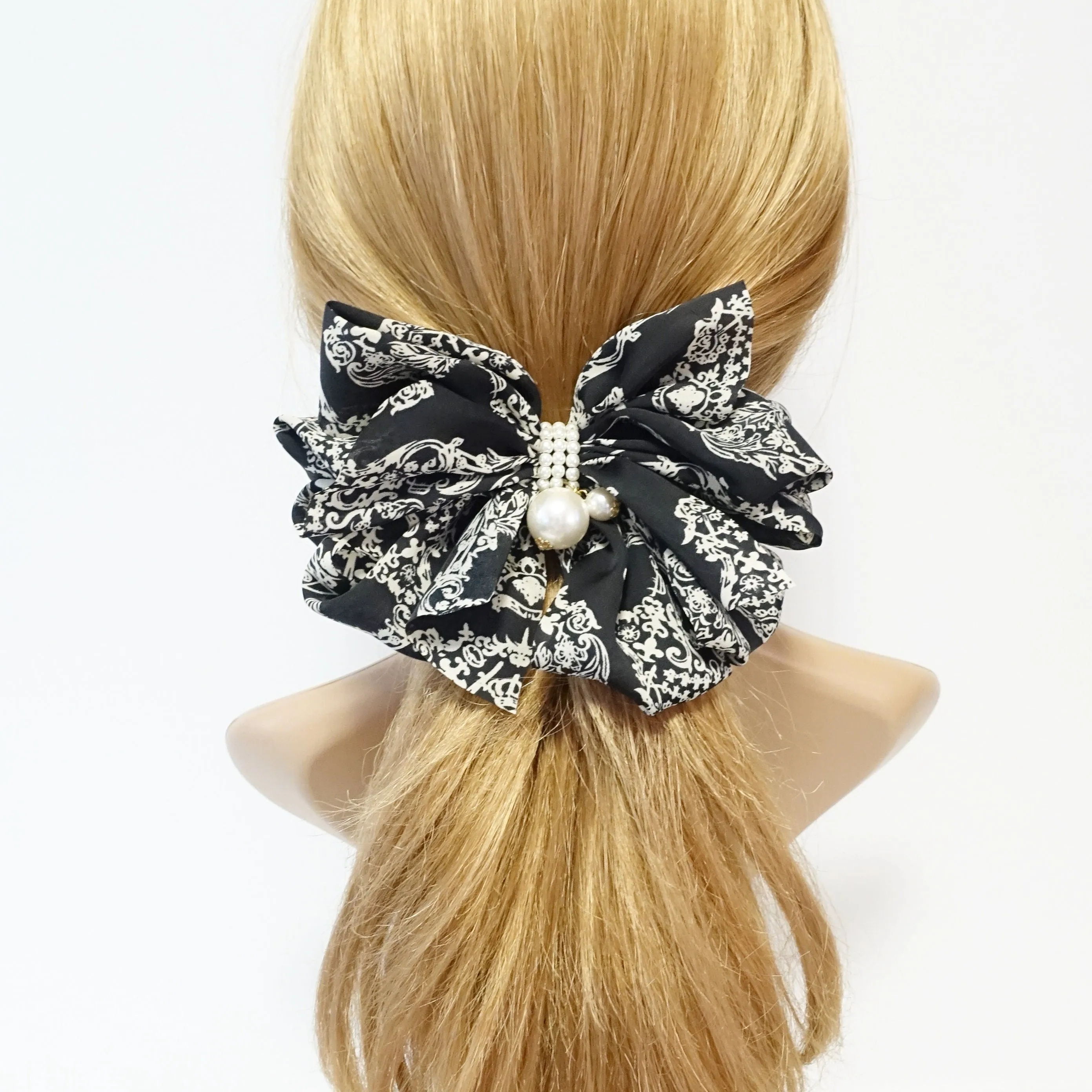 Handmade Multi  wing Chiffon Scarf  Bow French Barrette Hair Clip