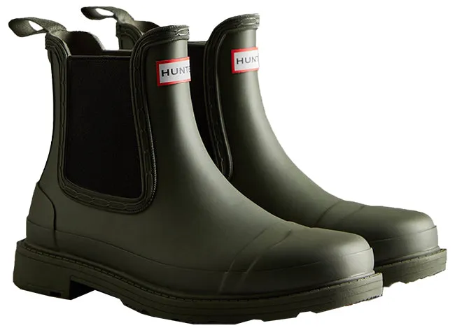 Hunter Wellies Womens Commando Chelsea Boot Olive