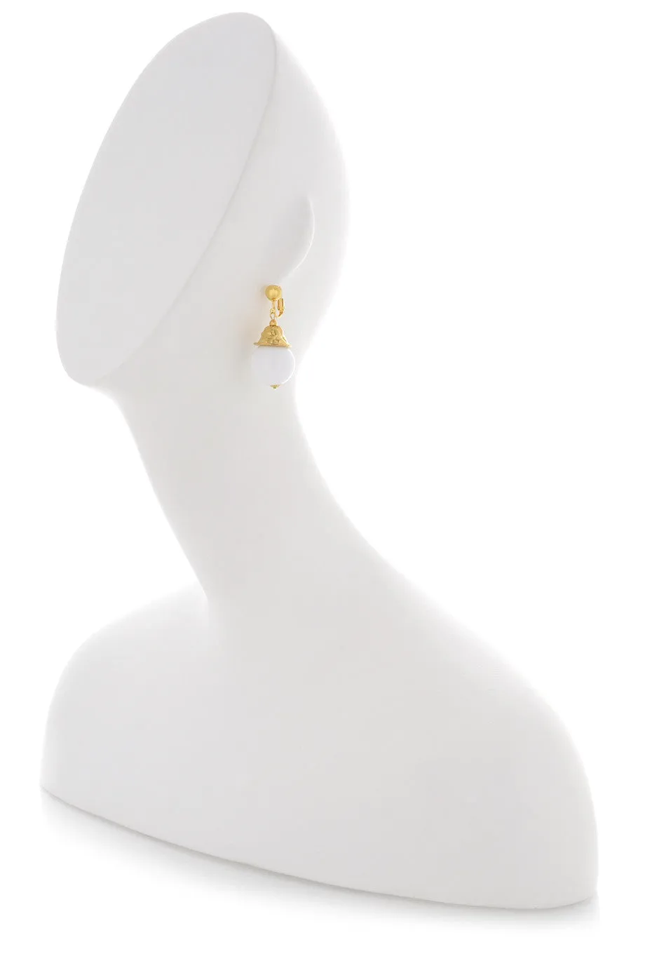 KENNETH JAY LANE CELINE White Resin Earrings