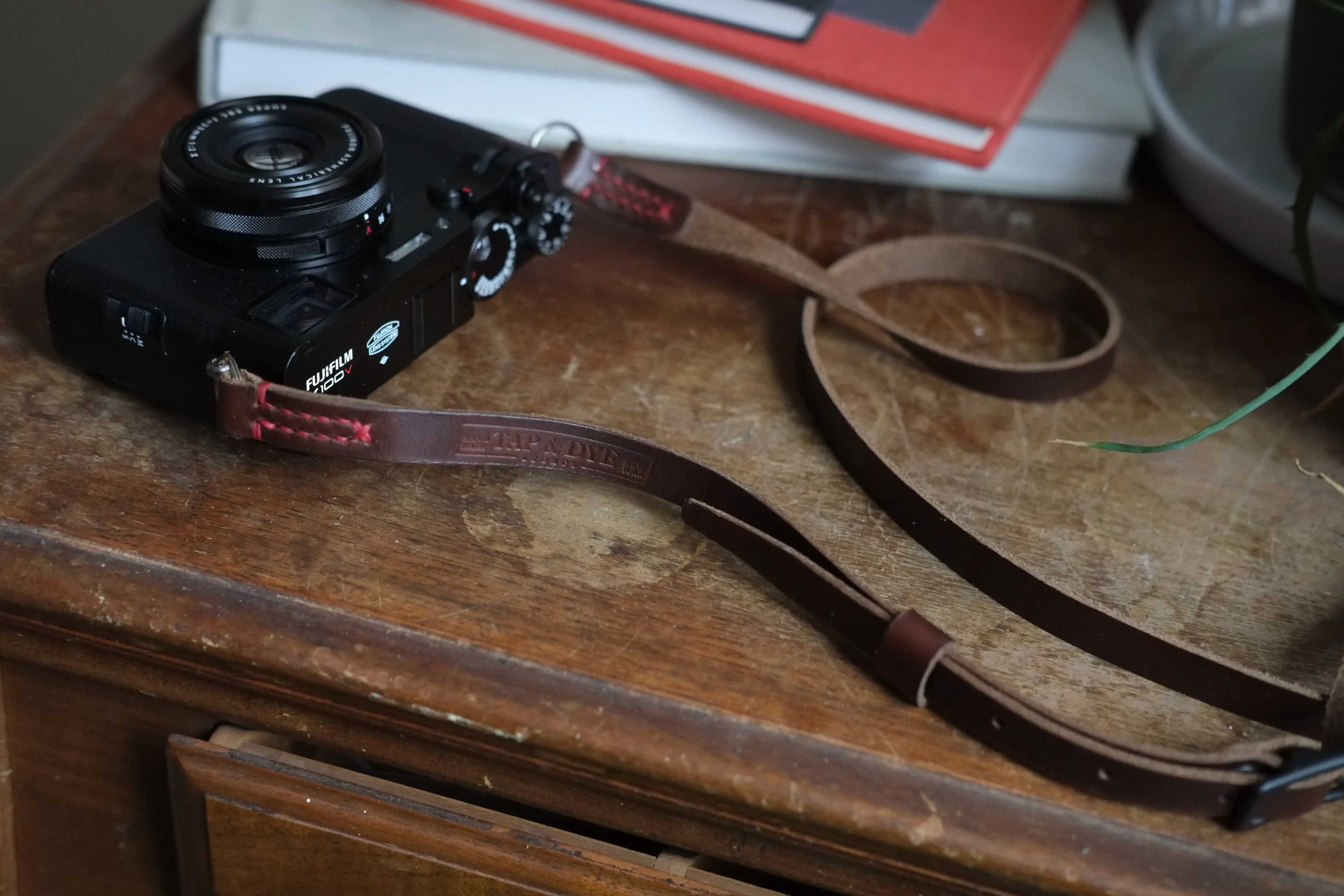 LEGACY slim adjustable camera strap - Brown & Olive Horween