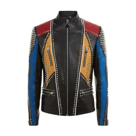 Mens Leather Jacket Multi Color Fashion Leather Jacket