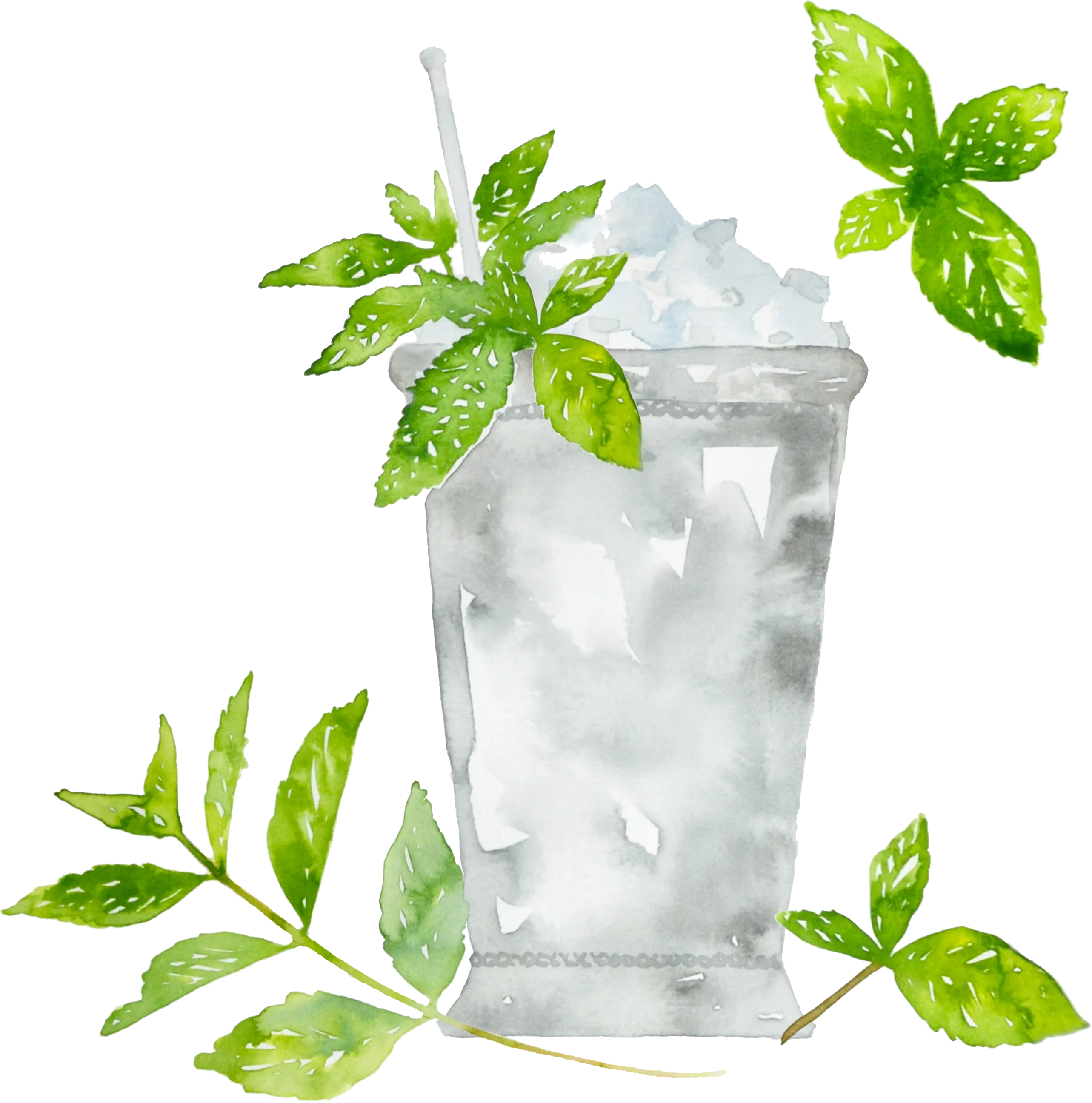 Mint Julep with Mint Leaves Hand Towel - FINAL SALE