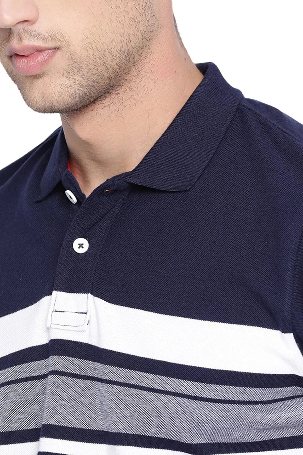 Muscle Fit Polo Stripe T Shirt