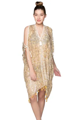 Open Shoulder Dress in Shimmer Slither print