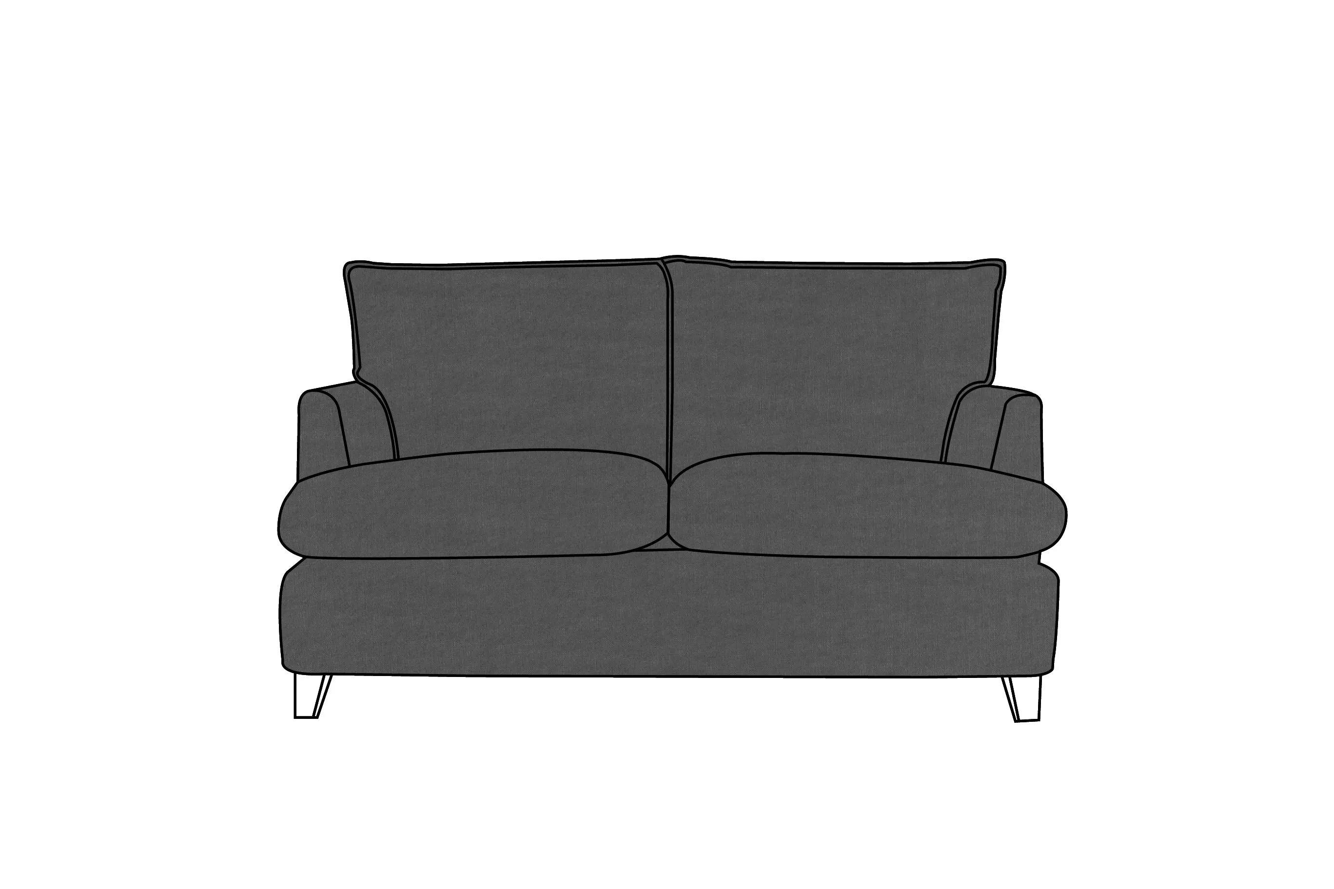 Padstow | 2 Seater Extra Loose Cover | Capri Dark Grey