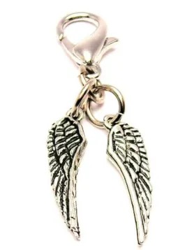 Pair Of Angel Wings Zipper Pull