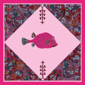 Pink Fish Chiffon Scarf