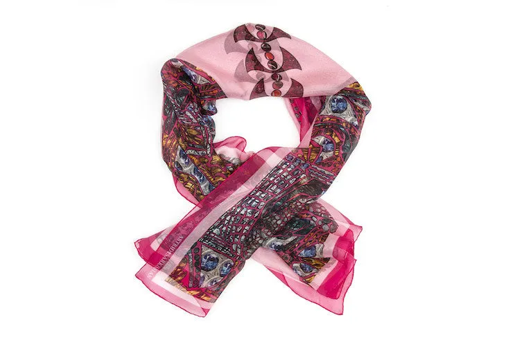 Pink Fish Chiffon Scarf