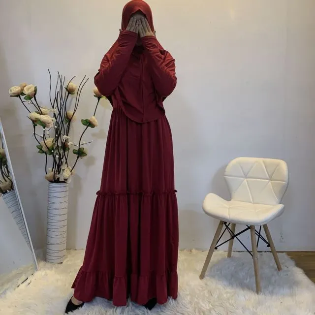 Pleated Khimar Jilbab Prayer Hijab