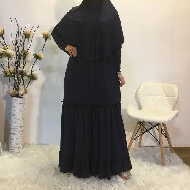 Pleated Khimar Jilbab Prayer Hijab