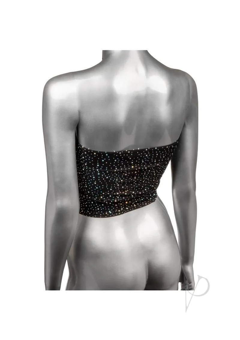 Radiance Bandeau Top with Rhinestone Dots Black