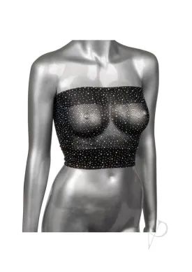 Radiance Bandeau Top with Rhinestone Dots Black