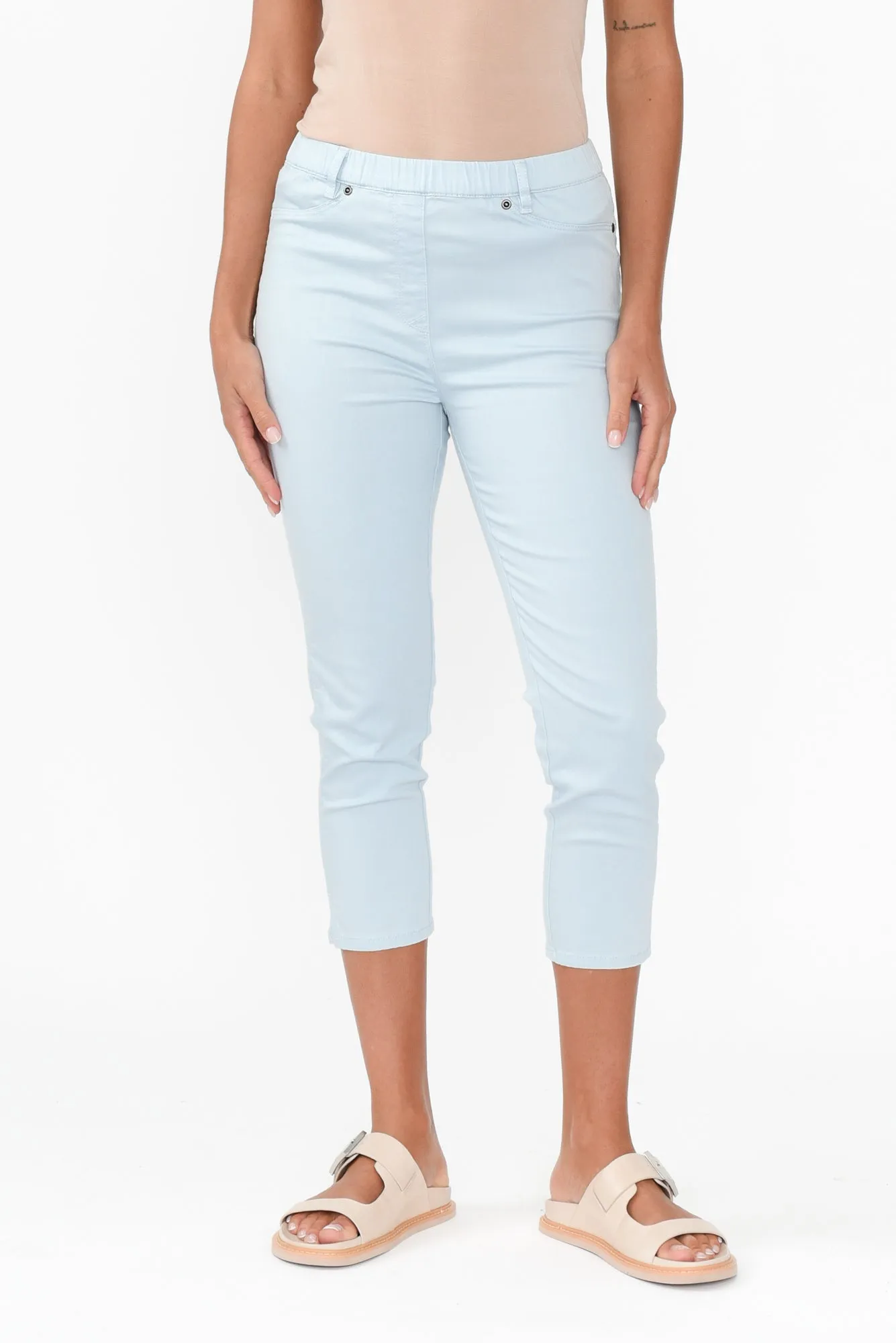 Reed Blue Stretch Cotton Capri Pants