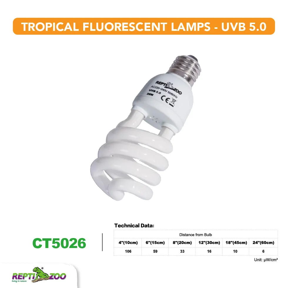 REPTIZOO UVB5.0 Tropical Fluorescent Lamps