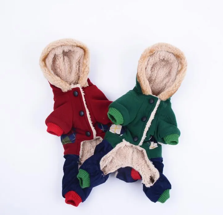 SK2M Pet Dog Warm Clothes Puppy Jumpsuit Hoodies Vest