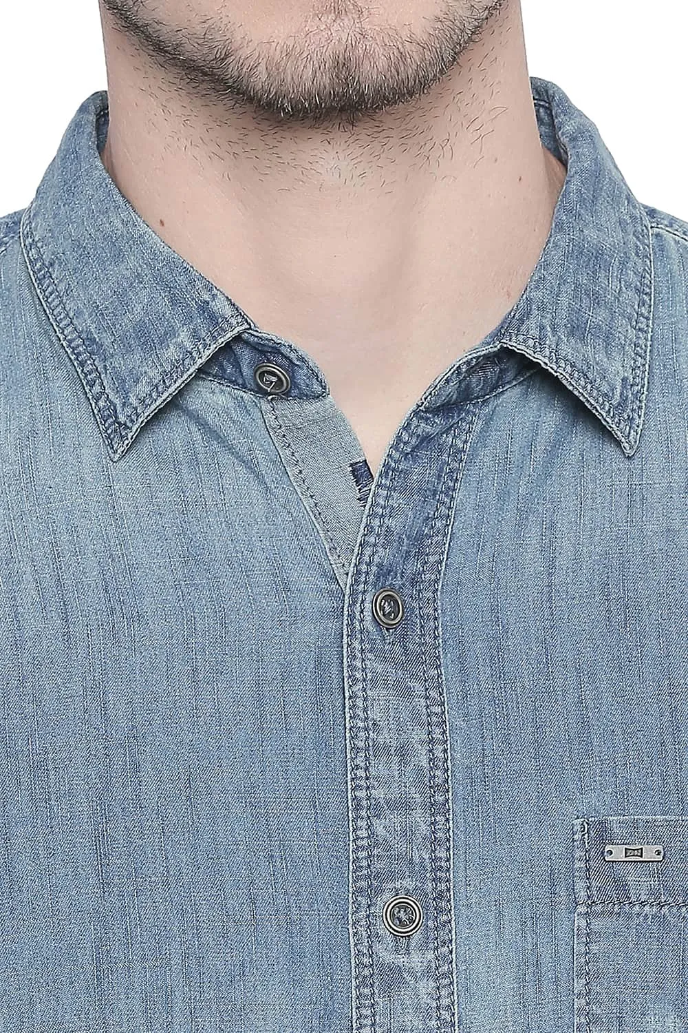 Slim Fit Indigo Chambray Shirt