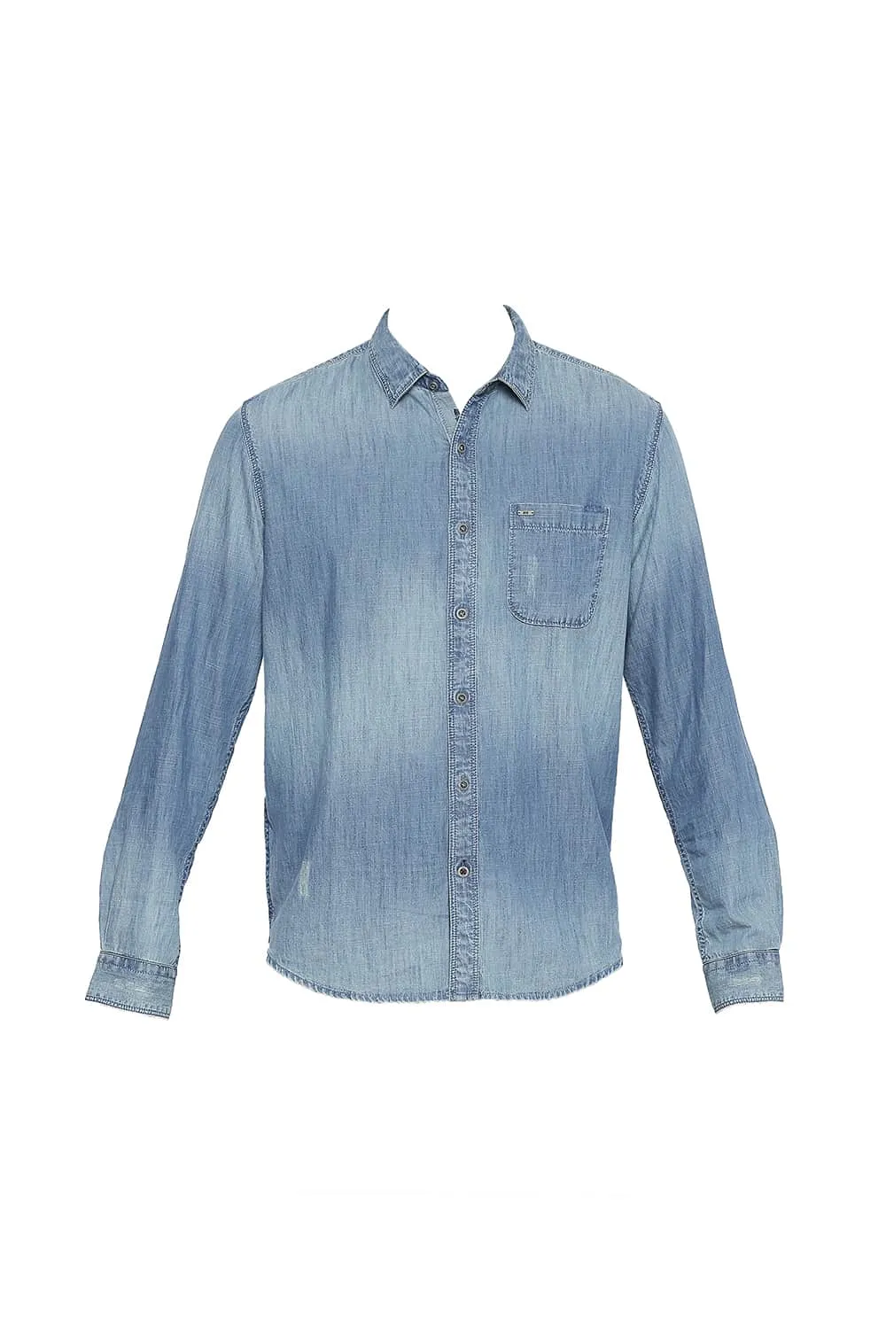 Slim Fit Indigo Chambray Shirt