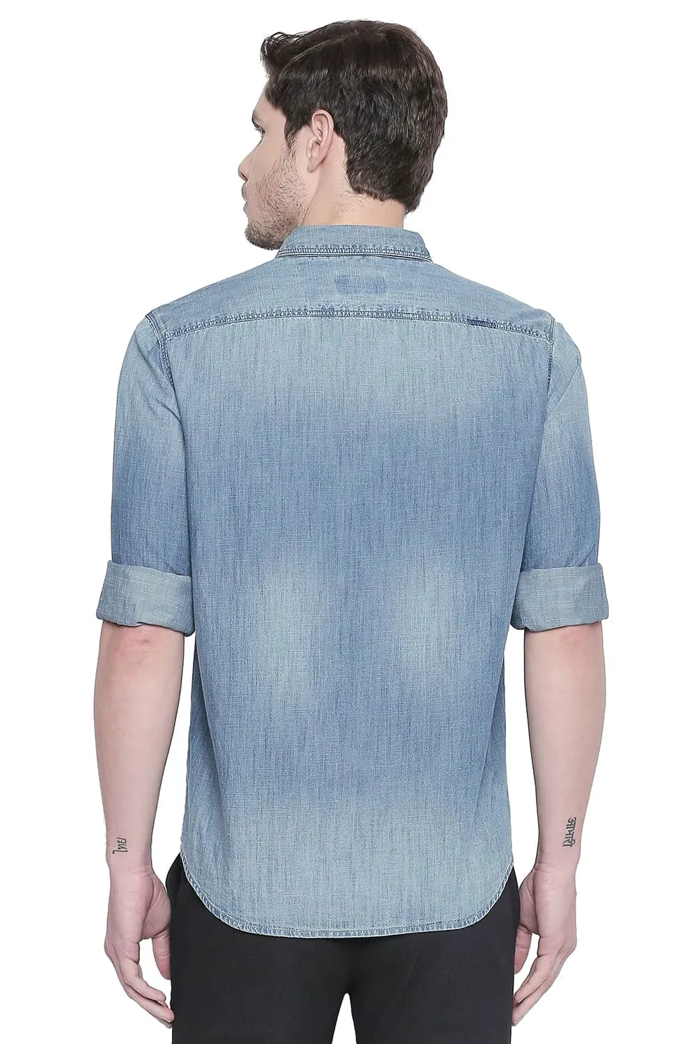 Slim Fit Indigo Chambray Shirt