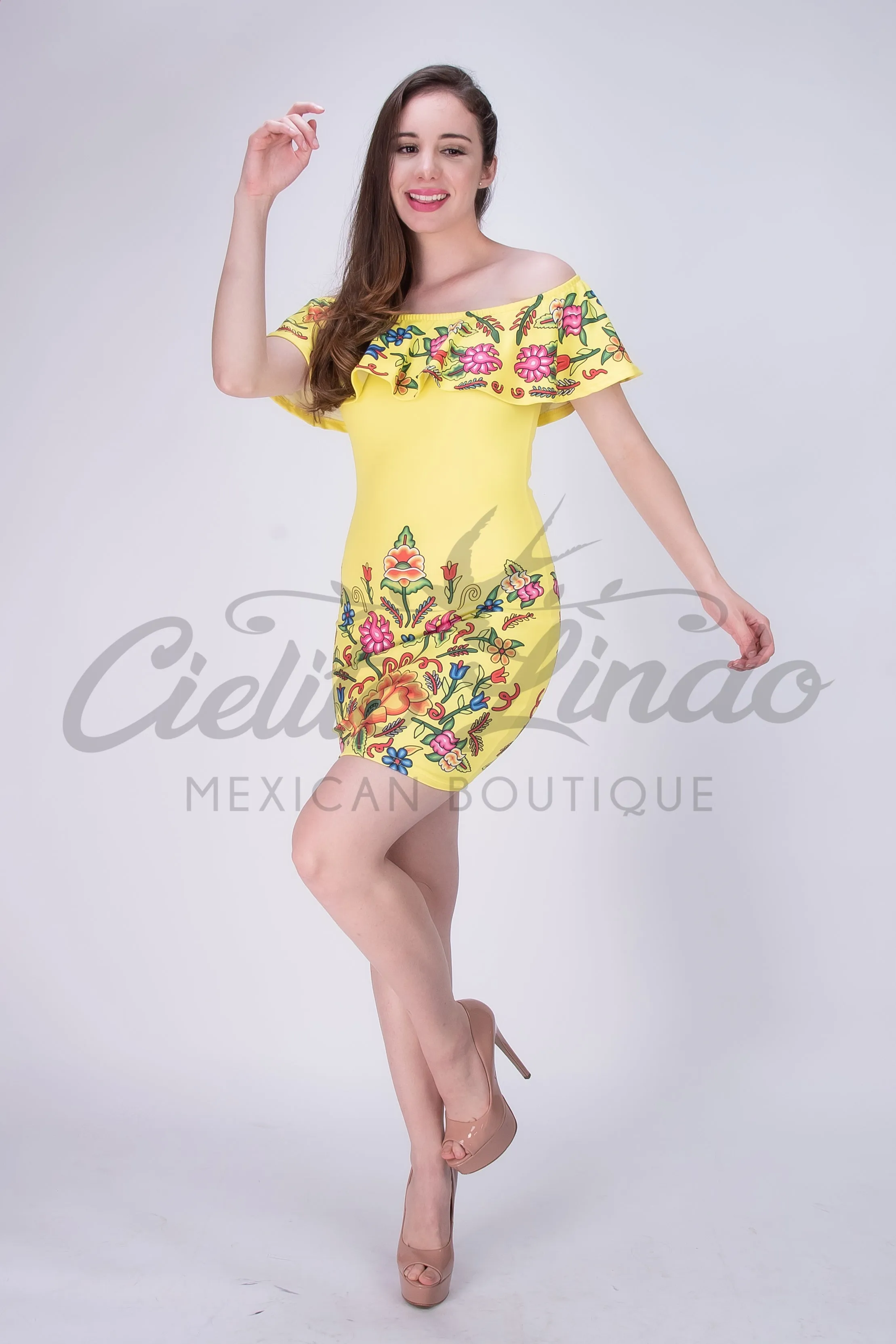 Stamped Mexican Dress Bonita