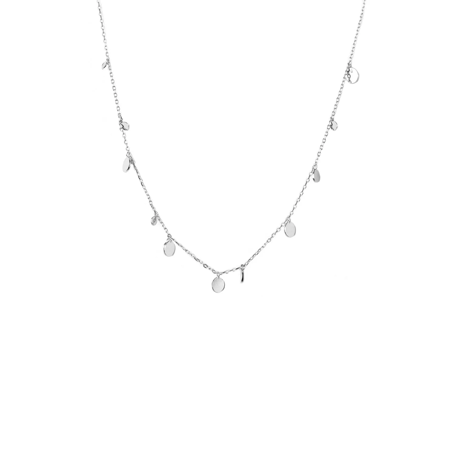 sterling delicate disc necklace