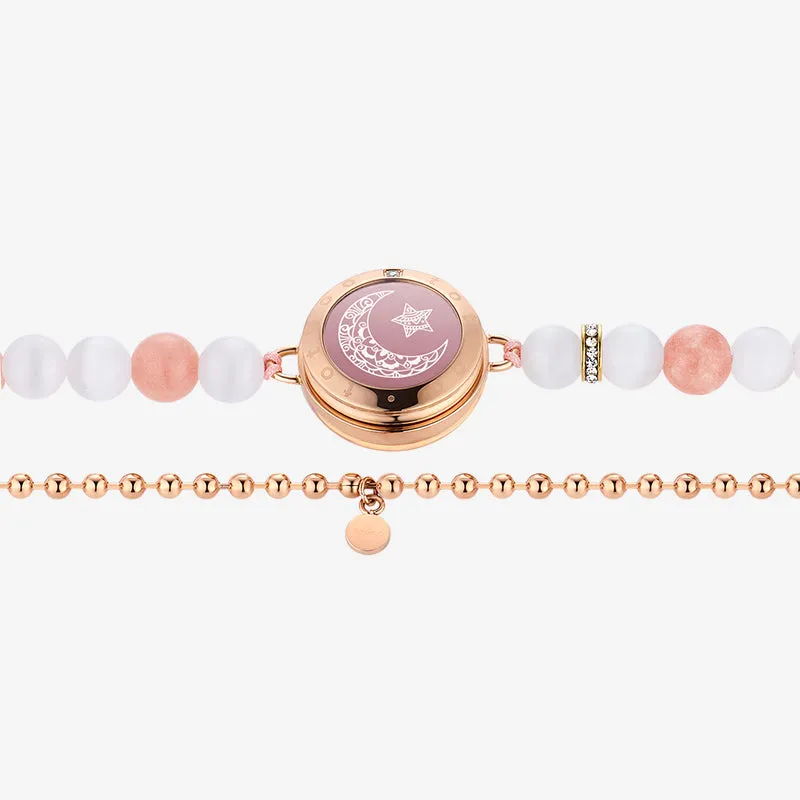 Sun & Moon Touch Bracelets with Phantasmal Beads (Black Rose Gold)