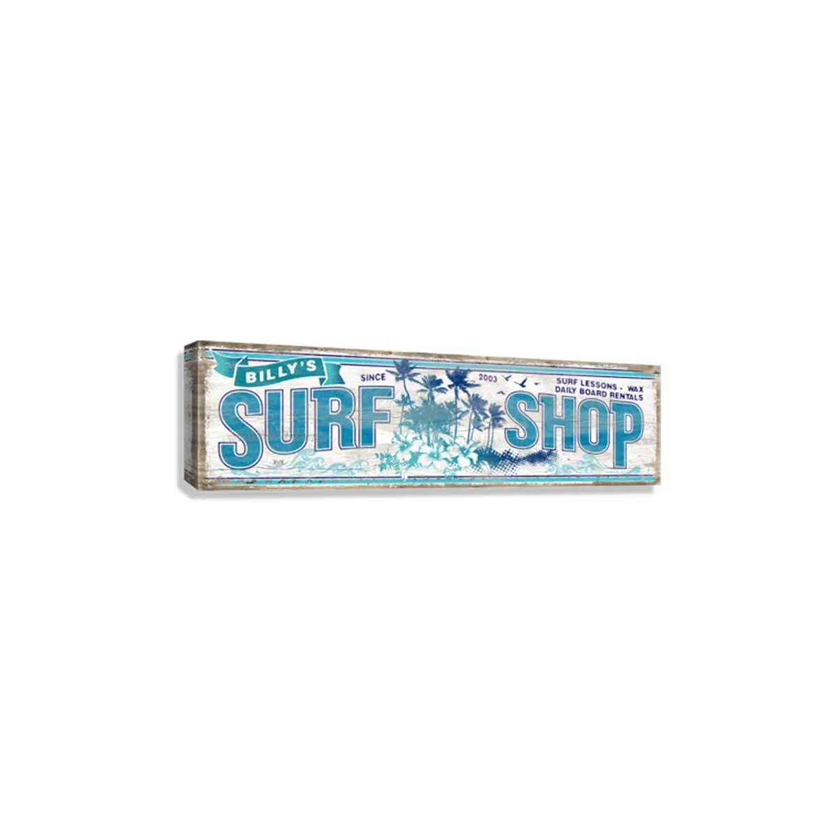 Surf Decor Beach House Sign  - Surf Shop Blues