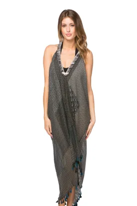 Twilight Patchwork Fringe Halter Dress