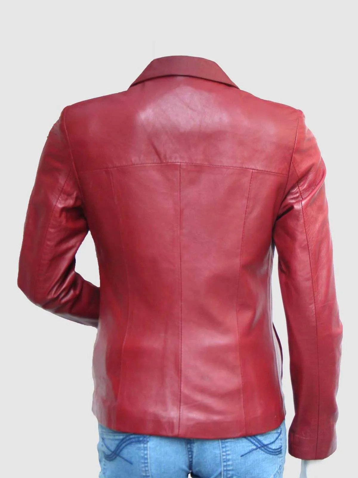 Vintage Maroon Leather Jacket